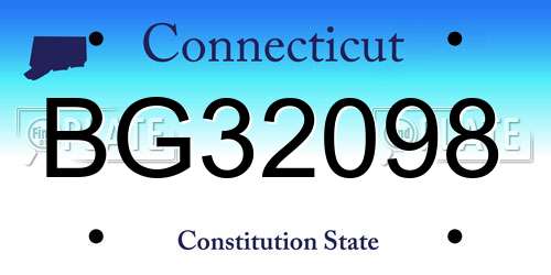 BG32098 Connecticut License Plate