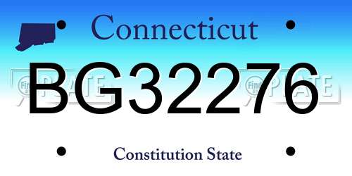BG32276 Connecticut License Plate