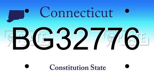 BG32776 Connecticut License Plate
