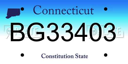 BG33403 Connecticut License Plate