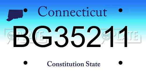 BG35211 Connecticut License Plate