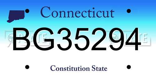 BG35294 Connecticut License Plate