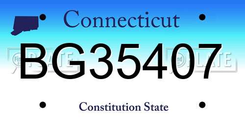 BG35407 Connecticut License Plate