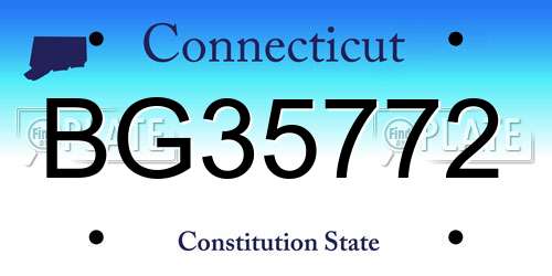 BG35772 Connecticut License Plate