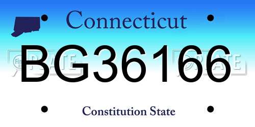 BG36166 Connecticut License Plate