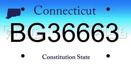BG36663 Connecticut License Plate
