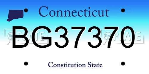 BG37370 Connecticut License Plate