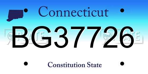 BG37726 Connecticut License Plate