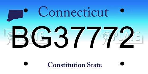 BG37772 Connecticut License Plate