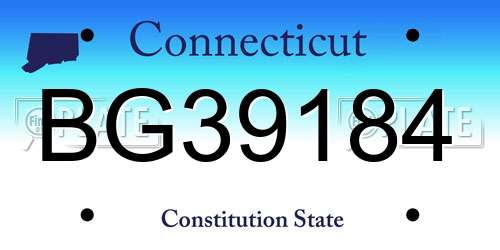 BG39184 Connecticut License Plate