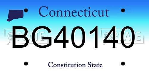 BG40140 Connecticut License Plate