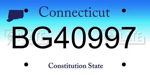 BG40997 Connecticut License Plate