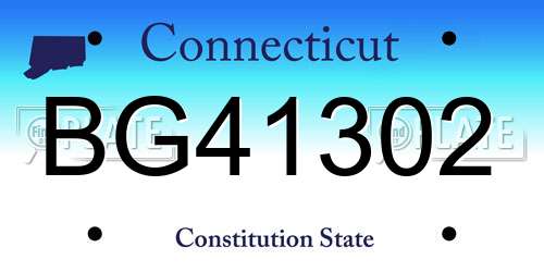 BG41302 Connecticut License Plate