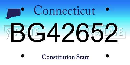 BG42652 Connecticut License Plate