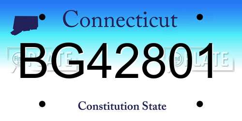 BG42801 Connecticut License Plate
