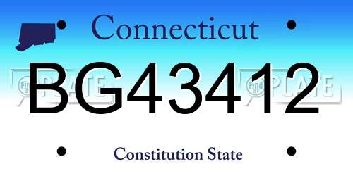 BG43412 Connecticut License Plate