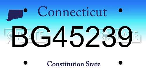 BG45239 Connecticut License Plate