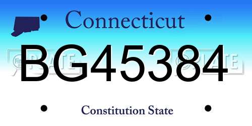 BG45384 Connecticut License Plate