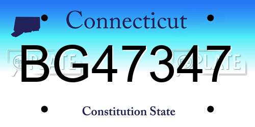 BG47347 Connecticut License Plate