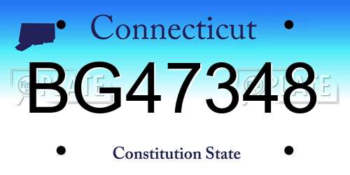 BG47348 Connecticut License Plate