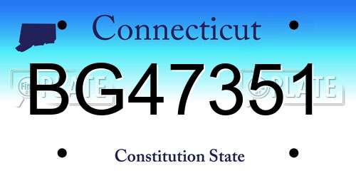 BG47351 Connecticut License Plate