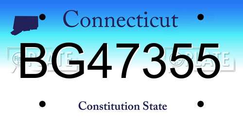 BG47355 Connecticut License Plate