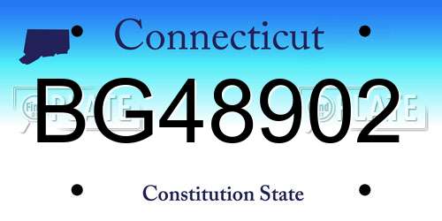 BG48902 Connecticut License Plate