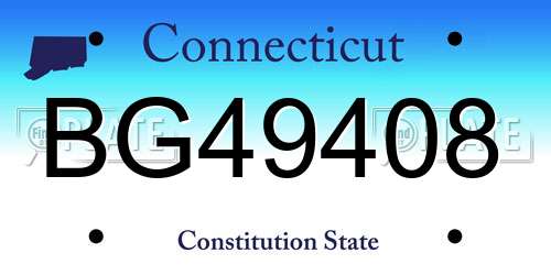 BG49408 Connecticut License Plate
