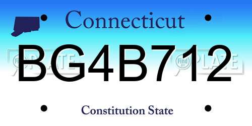 BG4B712 Connecticut License Plate