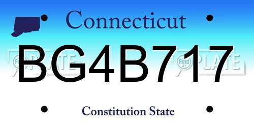 BG4B717 Connecticut License Plate
