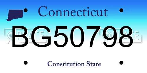 BG50798 Connecticut License Plate