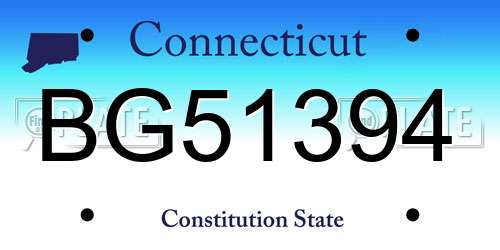 BG51394 Connecticut License Plate