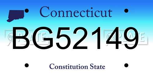 BG52149 Connecticut License Plate