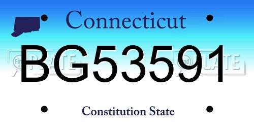 BG53591 Connecticut License Plate