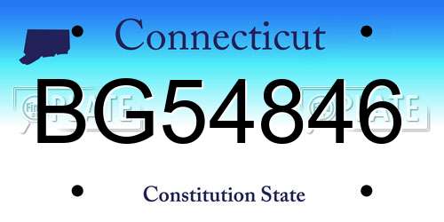 BG54846 Connecticut License Plate