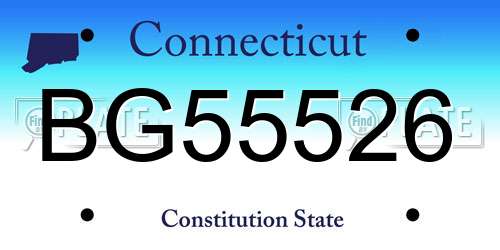 BG55526 Connecticut License Plate