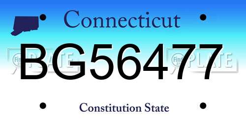 BG56477 Connecticut License Plate