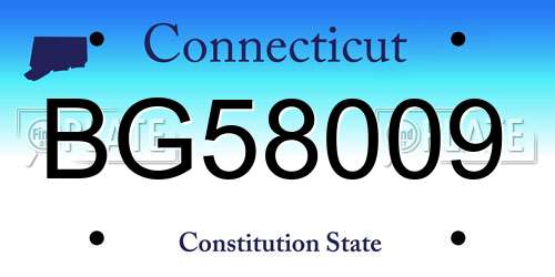 BG58009 Connecticut License Plate