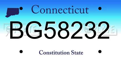 BG58232 Connecticut License Plate