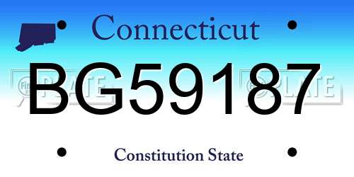 BG59187 Connecticut License Plate
