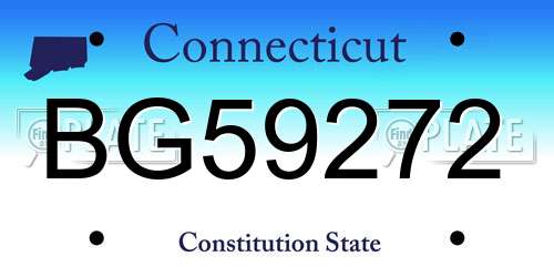 BG59272 Connecticut License Plate