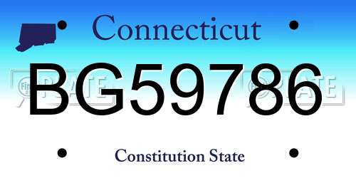 BG59786 Connecticut License Plate