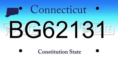 BG62131 Connecticut License Plate