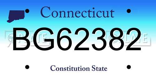 BG62382 Connecticut License Plate