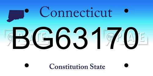 BG63170 Connecticut License Plate