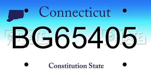 BG65405 Connecticut License Plate