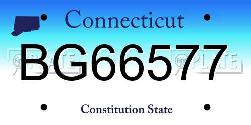 BG66577 Connecticut License Plate