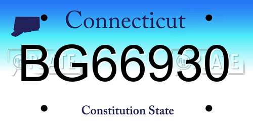 BG66930 Connecticut License Plate