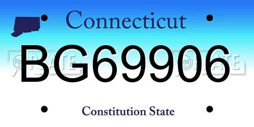 BG69906 Connecticut License Plate