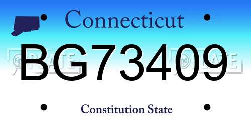 BG73409 Connecticut License Plate